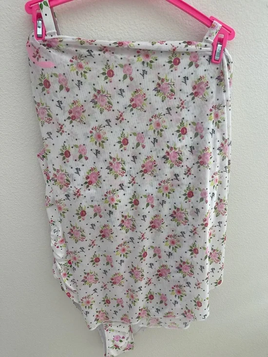 Betsey Johnson Polka Dot Bouquet Print One-Piece Swimsuit & Sarong Size Large - Picture 4 of 8